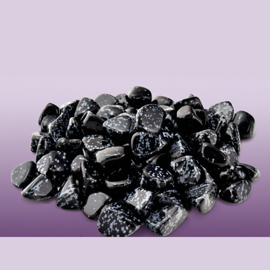 Snowflake Obsidian Tumbled Stones - Professional Style