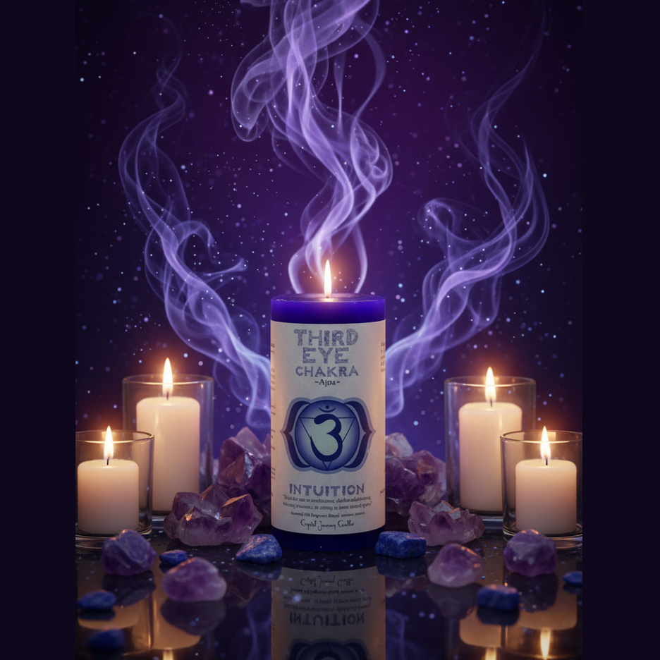 Third Eye Chakra Candle - Mystical Altar Style
