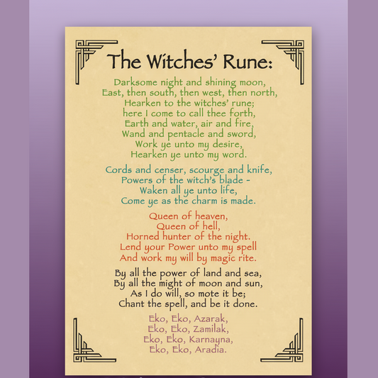 Witches' Rune Poster - Clean Professional